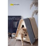 Luxury Wooden House for Dogs and Cats with Stylish Fabric Roof