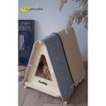 Luxury Wooden House for Dogs and Cats with Stylish Fabric Roof